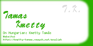 tamas kmetty business card
