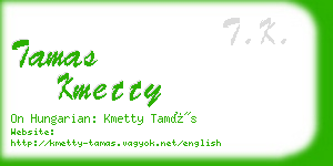 tamas kmetty business card